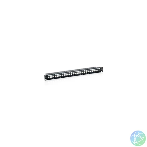 Equip Keystone Patch Panel - 769124 (24 port, Cat6, 1U, árnyékolt, fekete)