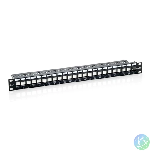 Equip Keystone Patch Panel - 769224 (24 port, 1U, árnyékolatlan, fekete)