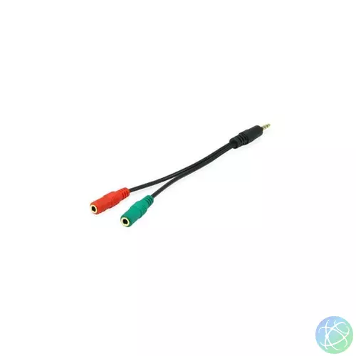 Equip kábel - 147943 (Audio elosztó, 3,5mm Jack, 2x anya/1x apa, fekete, 13cm)