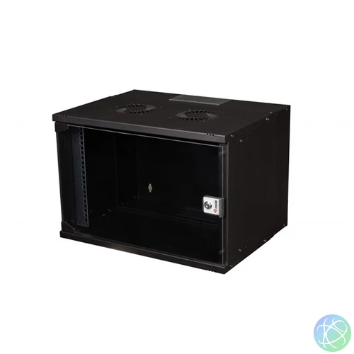 Equip Fali Rackszekrény - EWM-07-5440-B (19", 7U, 540x400mm, lapra szerelt, fekete)
