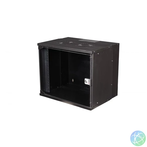 Equip Fali Rackszekrény - EWM-09-5440-B (19", 9U, 540x400mm, lapra szerelt, fekete)