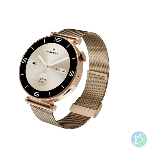 GARETT Női Okosóra - Rose Gold Mesh acél