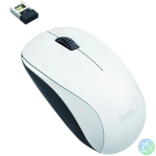 Genius Egér - NX-7000 (Vezeték nélküli, USB, 3 gomb, 1200 DPI, BlueEye, fehér)