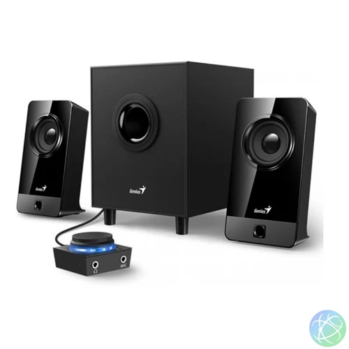 Genius Hangszóró 2.1 - SW-G2.1 300X (3.5mm Jack, RCA, Line-In, Mic, fekete)