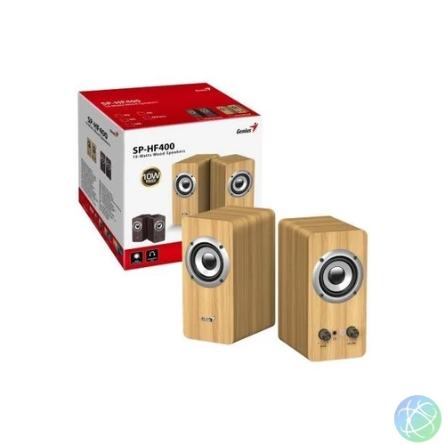 Genius Hangszóró 2.0 - SP-HF400 (10W, Wood, Fenyő)