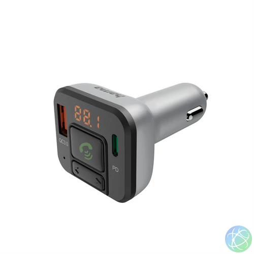 Hama FM Transzmitter - 14169 (szivargyújtós, USB-C, Micro SD, BT, QC 3.0/PD)