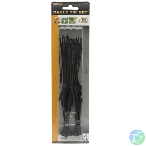 Vezeték kötegelő - 05430BK (fekete, 75db-os szett)