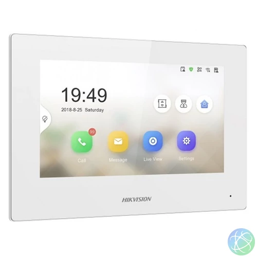 Hikvision IP kaputelefon - DS-KH6320-WTE1-W (beltéri egység, 7" touch screen, wifi, PoE)