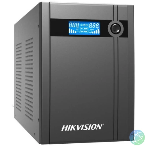 Hikvision Szünetmentes 3000VA - DS-UPS3000/MA (4 Schuko, line-interaktív, USB, LCD, fekete)