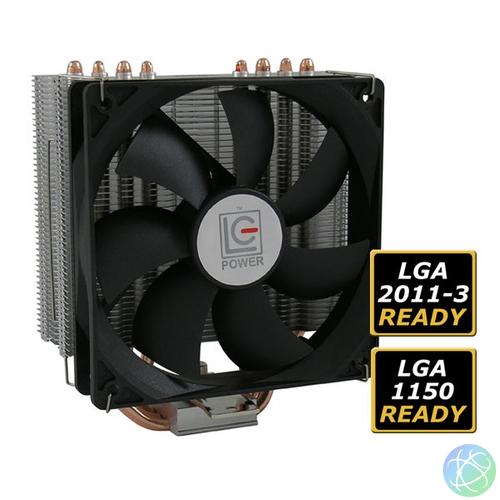 LC-Power CPU Cooler - LC-CC-120 (max. 93,44 m3/h, 4pin csatlakozó, 4 db heatpipe, 12cm, PWM)