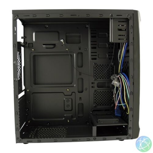LC-Power Számítógépház - 7036B (fekete, fekete belső, mATX/ATX, 1xUSB3.0, 2xUSB2.0)