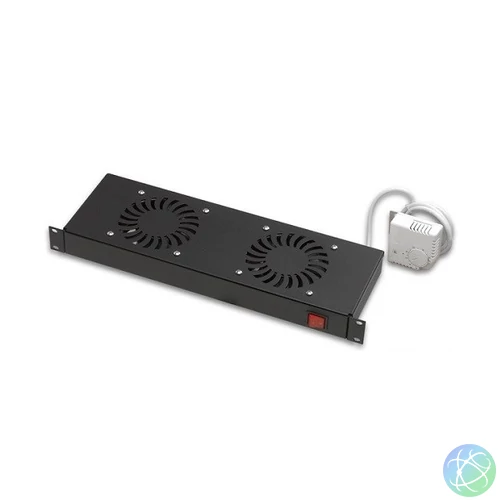 Legrand Rackszekrény ventilátor 19"- 1U, 2 ventilátor, termosztát, 160m3/óra, Fekete