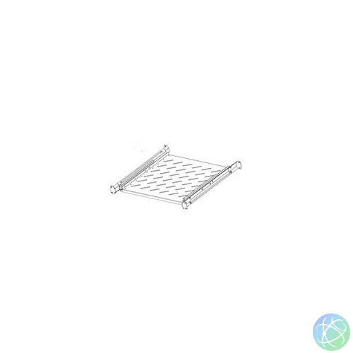 Legrand Rackszekrény polc - 2U-19", 4ponton rögzíthető,állítható 435mm szél. (800 mély szekrényekhez),max:50 kg,Fekete)