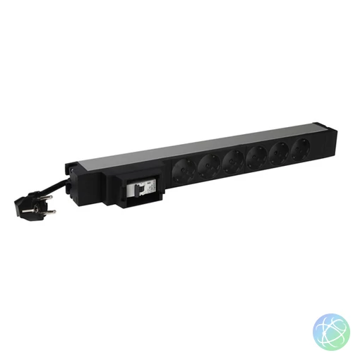Legrand elosztó - (PDU), 19", 1U,  túláram védelemmel,  6 aljzat, gyermekvédett, 3 méter