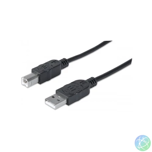 Manhattan Kábel - USB nyomtató kábel (USB2.0, USB-A - USB-B, 180cm, Fekete)