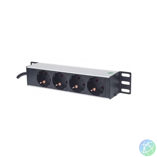 Manhattan elosztó - 10" Rackmount elosztó, 4 aljzat, LED fény, 1.8m