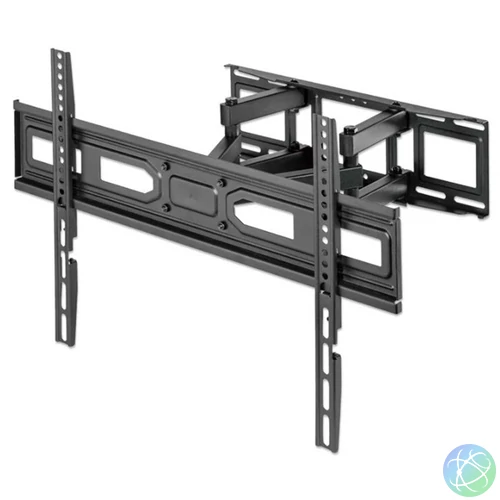 Manhattan TV állvány - Fali, dönthető, forgatható, szintezhető, TV állvány Fekete (max.VESA:600x400)(37"-80"-ig)