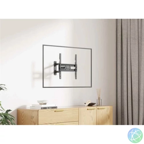 Manhattan TV állvány - Fali, dönthető, forgatható, szintezhető, TV állvány Fekete (max.VESA:400x400)(32"-55"-ig)