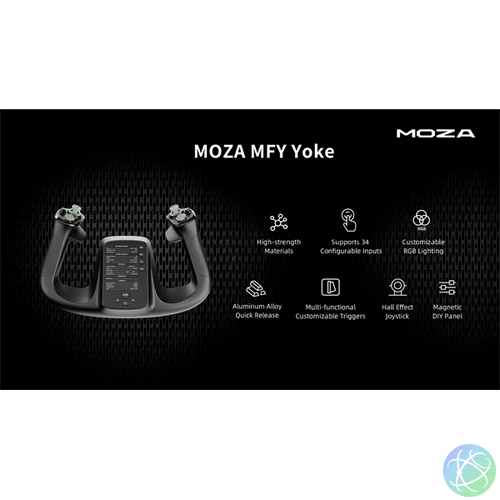 Moza Racing kiegészítő - Flight MFY YOKE vezérlő (Hall effect, RGB)