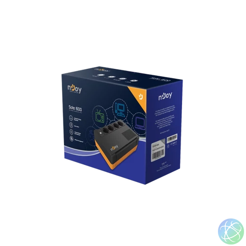NJOY Szünetmentes  600VA - Soter 600 (4 Schuko kimenet, USB, AVR, line-interaktív, fekete)