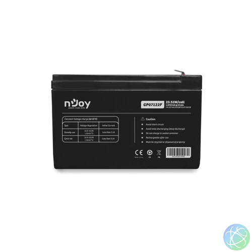 NJOY Szünetmentes akkumulátor - GP07122F (12V/7Ah, T2/F2, zárt, gondozás mentes, AGM)