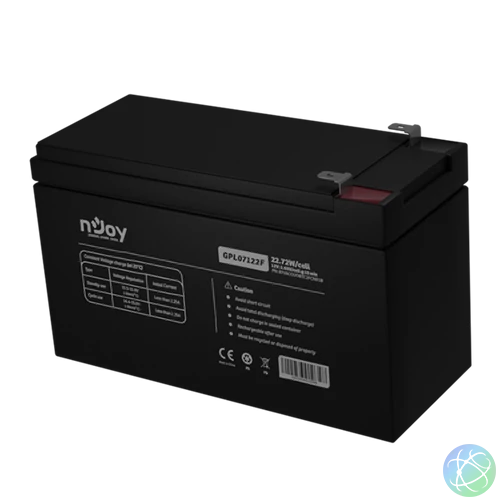 NJOY Szünetmentes akkumulátor - GPL07122F (12V/7Ah, Long-life, T2/F2, zárt, gondozás mentes, AGM)