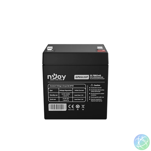 NJOY Szünetmentes akkumulátor - GP05122F (12V/5Ah, T2/F2, zárt, gondozás mentes, AGM)