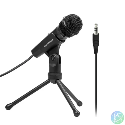 Promate AUX Mikrofon - TWEETER 9 (Plug & Play, flexibilis, 1,8m, fekete)