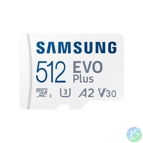 Samsung MicroSD kártya - 512GB MB-MC512SA/EU (EVO PLUS, microSDXC, UHS-I, R160, adapter, 512GB)