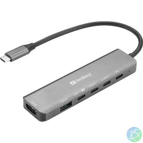 Sandberg Notebook Dokkoló - USB-C 6-in-1 MediaDock