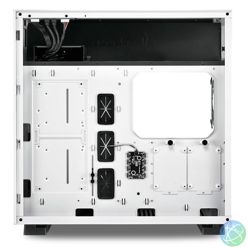 Sharkoon Számítógépház - PureSteel White RGB (fehér; ablakos; ATX, felső táp; 4x120mm RGB ventilátor; 2xUSB3.0; I/O)