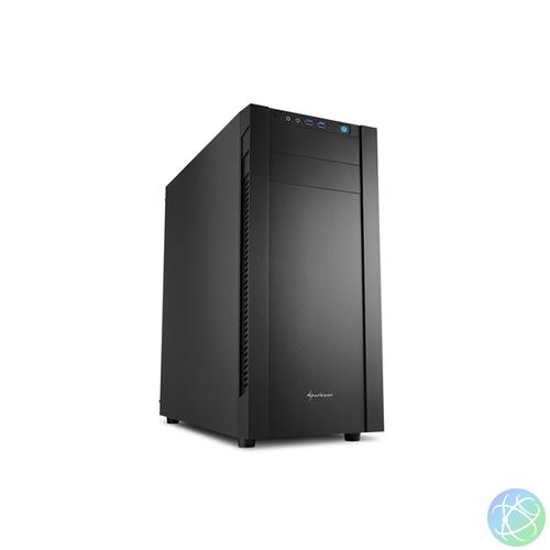 Sharkoon Számítógépház - S25-V (fekete; alsó táp; ATX,mATX; mITX; 2xUSB3.0; I/O)