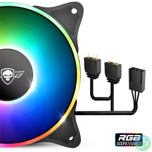 Spirit of Gamer Cooler 12cm - DUAL RGB V120TW (25,3dB; max. 39,6 m3/h; 3pin csatlakozó(Molex); ház hűtésre, RGB LED)