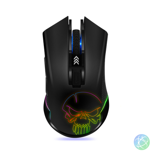 Spirit of Gamer Egér Vezeték nélküli - ELITE-M20 Wireless (4800DPI, 1000Hz, 6 gomb, Omron, harisnyázott kábel, fekete)