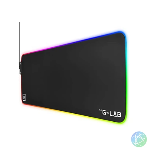 The G-Lab Egérpad - PAD RUBIDIUM (800x300x3mm; fekete, extra USB, vízálló, RGB LED)