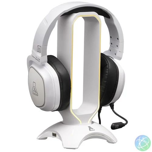 The G-Lab Fejhallgató állvány - K STAND RADON W  (fehér, 2xUSB3.0, műanyag)