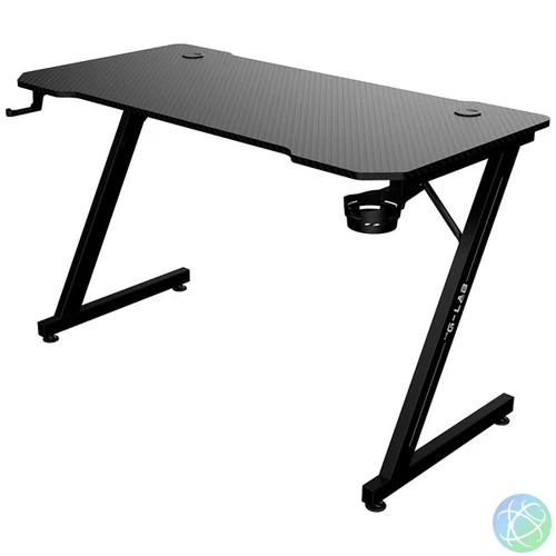 The G-Lab Gamer Asztal - K-DESK YTTRIUM (120x60cm, fém, pohártartó, fejhallgatótartó, fekete)