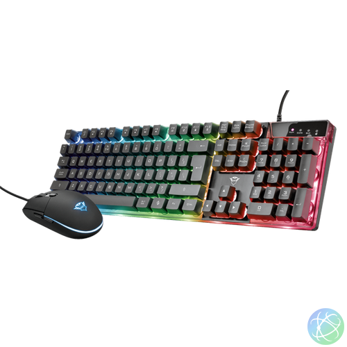 Trust Billentyűzet+Egér Kit - GXT 838 Azor Gaming Combo (világítás; USB; multimed.; fekete; magyar)