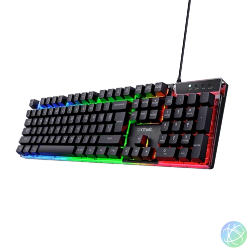 Trust Billentyűzet Gamer - GXT 835 Azor (LED háttérvilágítás; USB; fekete; magyar)