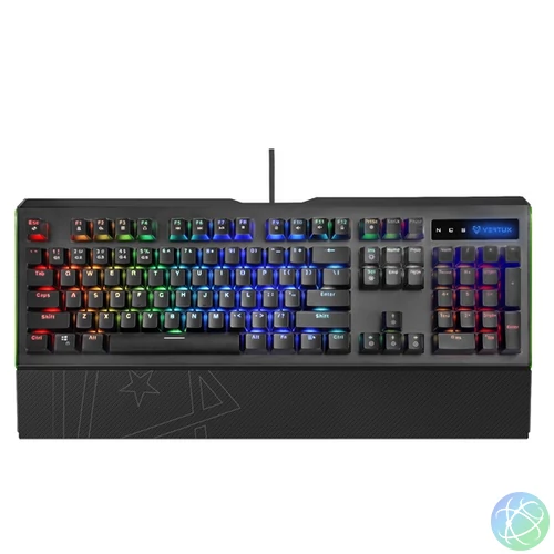 Vertux Billentyűzet - TOUCAN (Vezetékes, Mechanikus, Full Anti-Ghosting, EN, RGB LED, csuklótámasz, fekete)