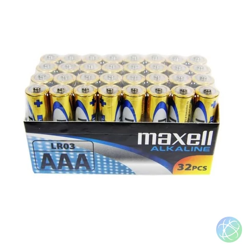 Maxell Elem - Alkáli elem,  32db AAA (LR03), 1,5V (no mercury)