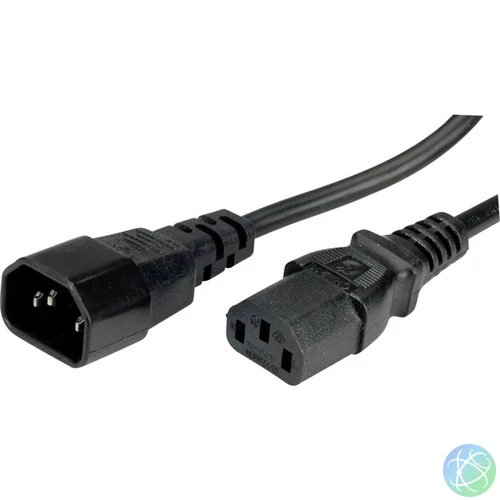 Value Tápkábel - 19.99.1510 (Monitor / Szünetmentes tápkábel, C13-C14, fekete, 1m)