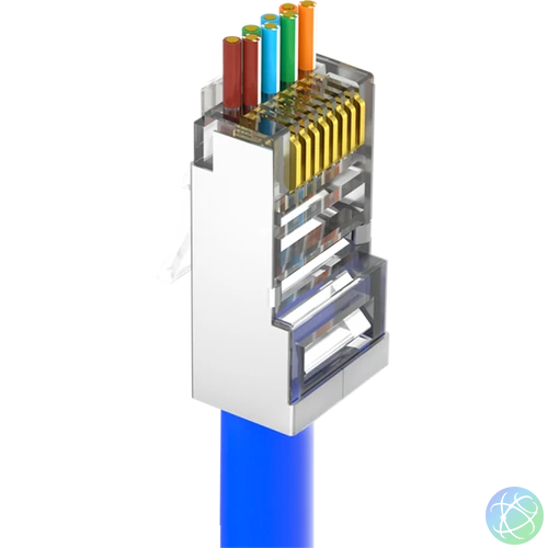Walisec csatlakozó - RJ45-P6S (RJ45, Cat6, árnyékolt, 8P8C, aranyozott, befűzős) 100db/csomag