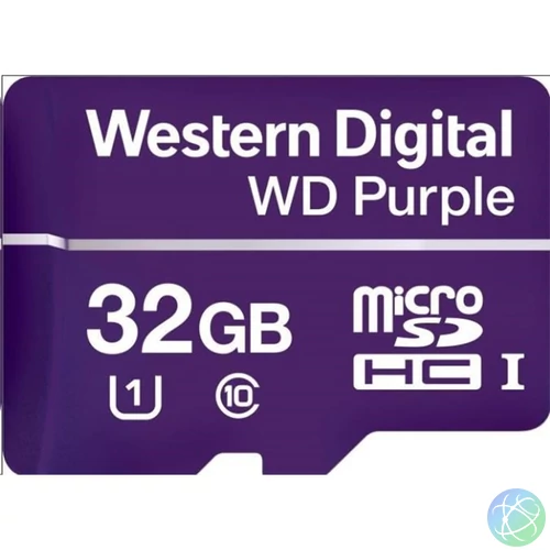 Western Digital MicroSD kártya - 32GB (microSDHC™, SDA 6.0, 24/7 működtetés, Purple)