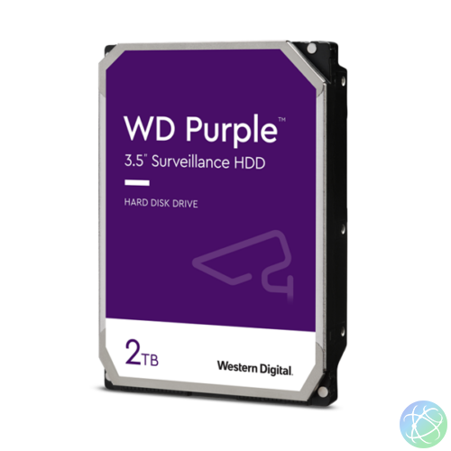 Western Digital Belső HDD 3.5" 2TB - WD23PURZ (5400rpm, 256MB puffer, SATA3 - Purple (biztonságtechnikai rögzítőkbe is))