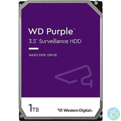 Western Digital Belső HDD 3.5" 1TB - WD11PURZ (5400rpm, 64 MB puffer, SATA3 - Purple (biztonságtechnikai rögzítőkbe is))