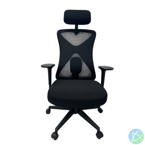 Aarven, Fekete, 3D kartámasz, 2D fejtámasz, Deréktámasz, irodai szék  /1db/