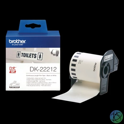 Brother DK-22212 62 mm x 15,24 m öntapadós fehér filmszalag tekercsben