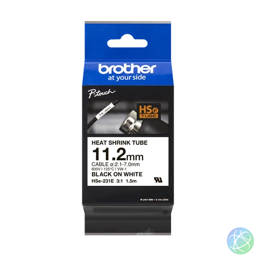 Brother HSe-231E 11,2 mm széles 1,5 méter hosszú szalagkazetta