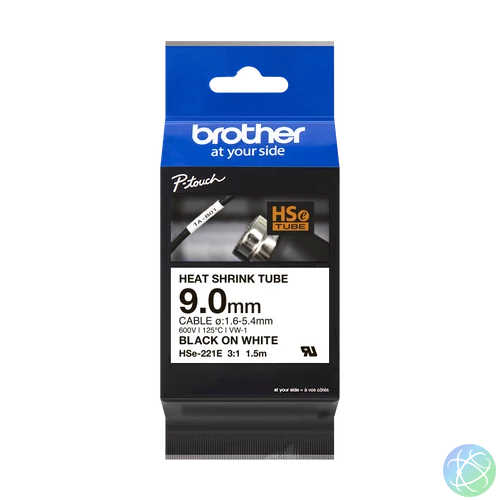Brother HSe-221E 9mm széles 1,5 méter hosszú szalagkazetta